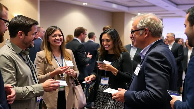 Successful Business Networking Event, Attendees Making Professional Connections