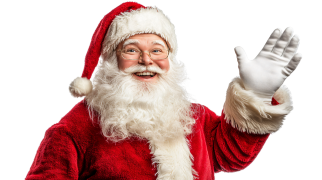 Cheerful Santa Claus Portrait on Transparent Background