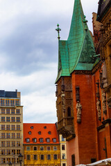 beautiful scene of old town in wroclaw, Poland