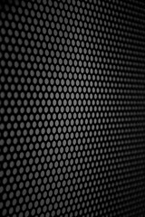 Naklejka premium shallow depth of field. Metallic Mesh Background. Modern techno abstract holes round texture pattern 0 shallow depth of field