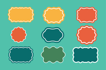 Collection of Colorful Flat Design Speech Bubbles and Stickers