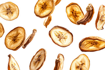 a close up of dried banana slices
