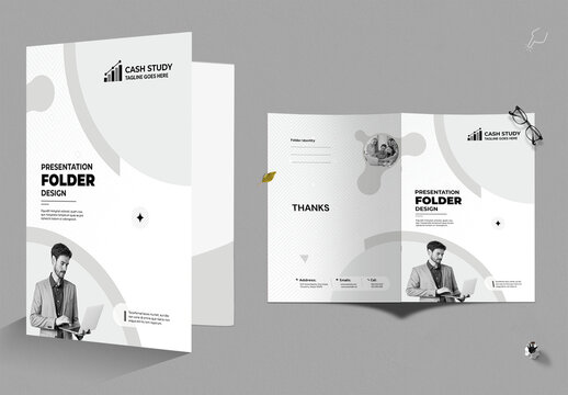 Modern Corporate Presentation Folder Design Template for Business and Company Branding Editable PSD Layout