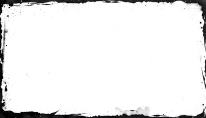 Black grunge texture border frame over white, simple style. with white shades