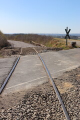 Bahnschienenverlegung.