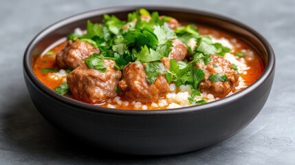 Hearty meatball rice dish