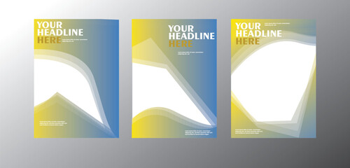 Editable vector book cover templates with horizontal bold dynamic colorful designs for professional annual report, magazine, booklet, proposal, portfolio, brochure, poster and projects