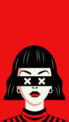 Woman modern wallpaper. Beautiful woman design. Abstract minimalistic contemporary poster. Wall art design. Vector stock