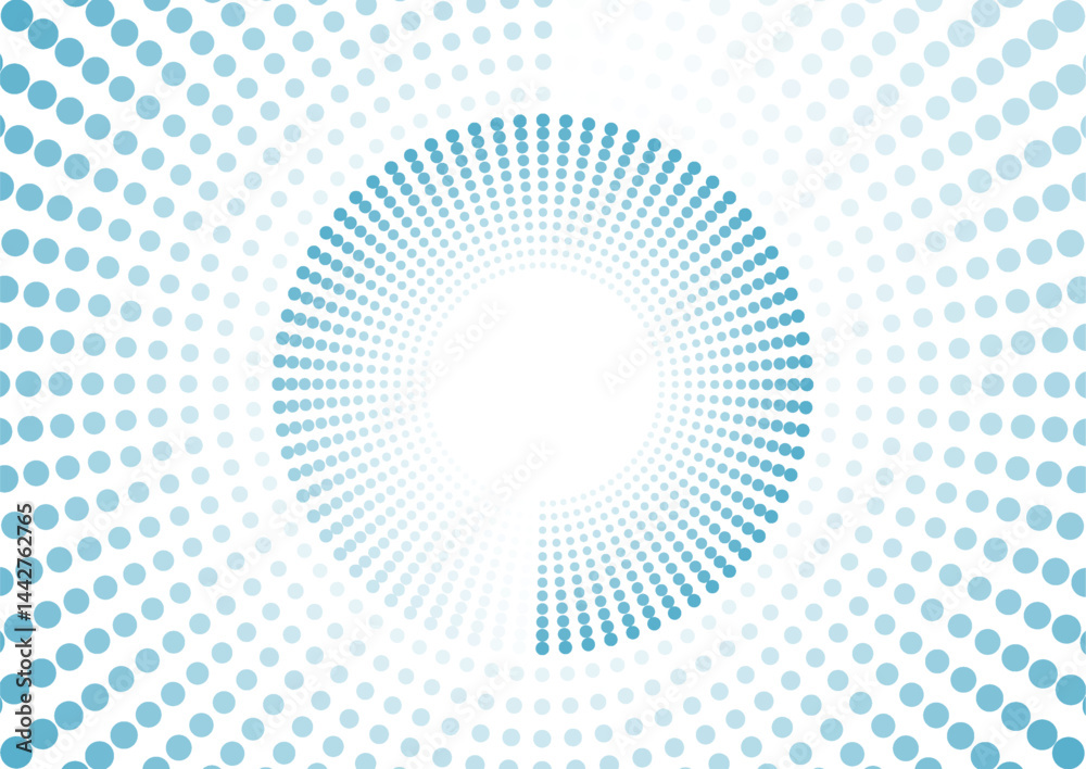 Poster bright blue minimal dotted circles abstract concept background. geometric halftone vector design
