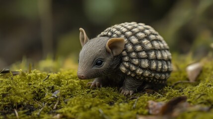 Obraz premium Tiny, adorable armadillo in natural habitat