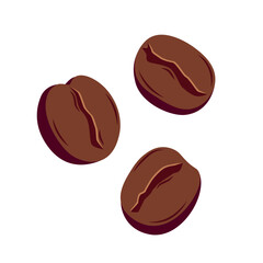 Falling coffee beans vector illustration isolated on white background. Roasted coffee beans set. Shiny fresh roasted