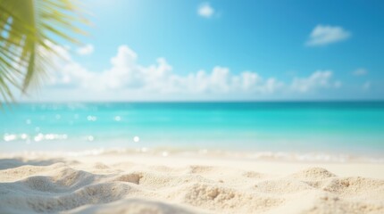 Textured Caribbean shore, blurred transparent turquoise water, springtime light, tranquil and photorealistic, no people.

