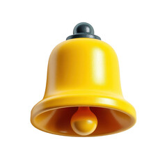 Classic Yellow Bell Icon with Simple Shape for Notifications