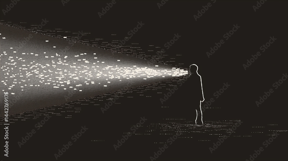Aufkleber this figure in darkness projects data on consciousness transfer and memory.