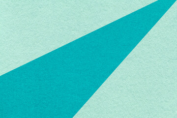 Texture old craft cyan and green mint paper background, macro. Structure vintage abstract turquoise...