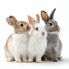 Obraz premium Three Adorable Rabbits: Cute Bunny Pictures