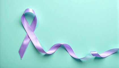 Support for cancer awareness purple ribbon symbolism against all odds inspiring community action uplifting colors close-up view non-profit initiatives