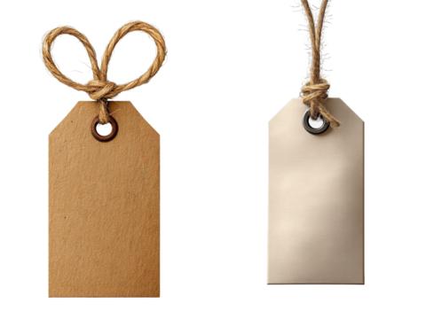 Hanging Round Corner Labels with Twine for Product Tagging