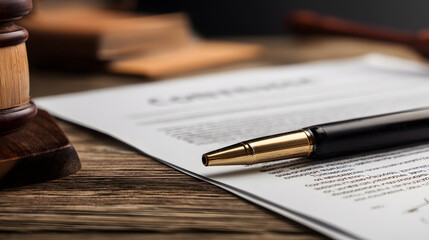 Obraz premium Pile of Business Contracts and a Pen on a Workspace