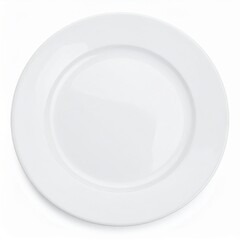 Simple White Plate on Clean Background Surface
