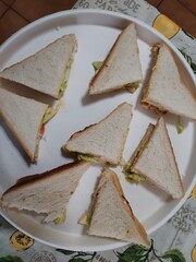 tasty sandwiches with various fillings