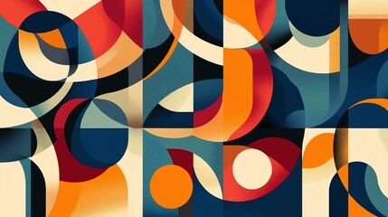Abstract Geometrics Retro Pop Art Composition