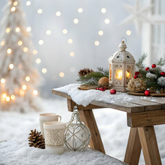 Winter Wonderland Christmas Scene: Festive Table Decor