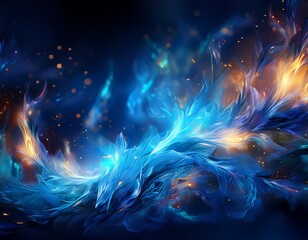 magical blue fire sparks background