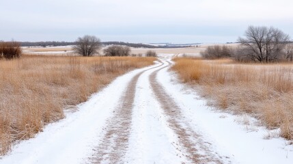 Obraz premium Winter Country Road