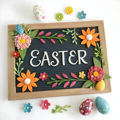 Beautiful Easter Felt Flower Decoration: Spring Crafts & Letter Board Ideas