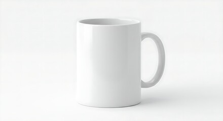 Fototapeta premium 3D mug mockup with customizable surface on white background