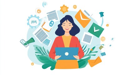 Affiliate marketing manager isolated on white background