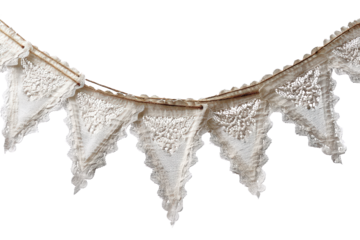 Delicate Lace Bunting Banner Cut Out on String for Celebrations