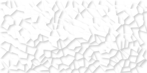 Fototapeta premium Beautiful white and crystallized polygon background. abstract light colorful stone tile pattern with shadow. modern wallpaper, trendy simple minimal geometric background abstract backdrop.