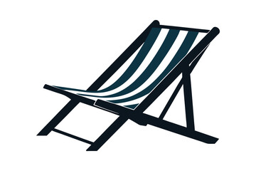 Beach chair icon silhouette vector illustration on white background