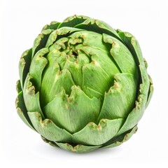 Fototapeta premium Fresh Green Artichoke on White Background