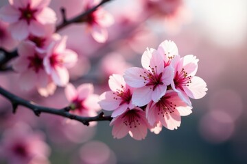 Pink plum blossoms emerge, contrasting white flowers, delicate, detail