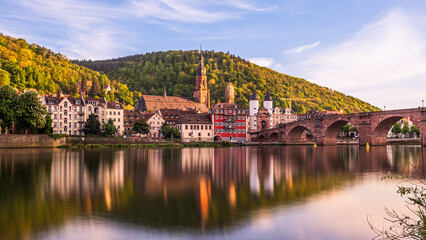 Old Bridge in Heidelberg, Germany, in beautiful evening light
