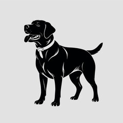 Obraz premium black silhouette of a Golden Retriever