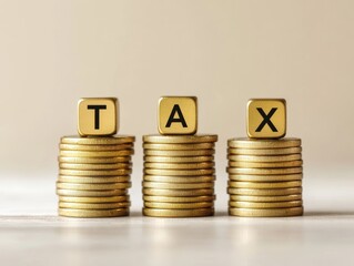 Golden Coins Stacked High Tax Season