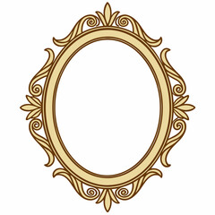 antique oval picture frame isolated