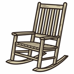 handmade vintage rocking chair on white