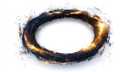 Glowing energy ring, cosmic swirl, abstract frame.