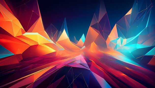abstract vibrant polygonal lightscape background