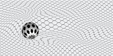 Soccer ball in net VECTOR ABSTRACT © Ubay
