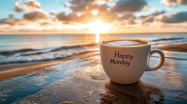 Morning coffee on beach