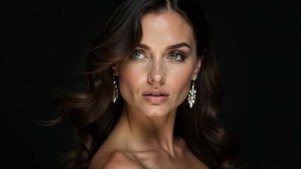 Fototapeta premium Elegant Woman Posing With Dark Hair
