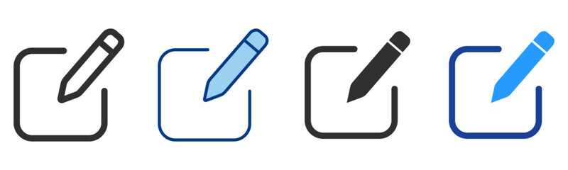 Edit Icon Multiple Style Vector Collection 