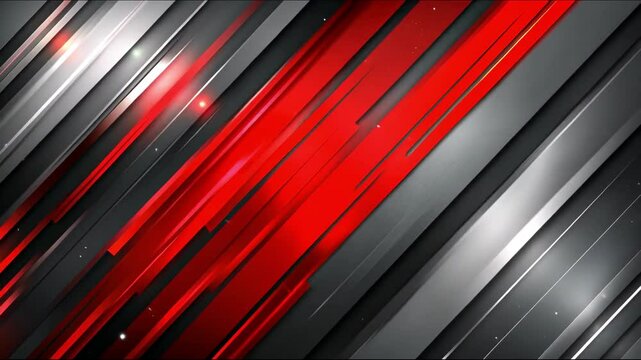 An abstract geometric red and grey striped design