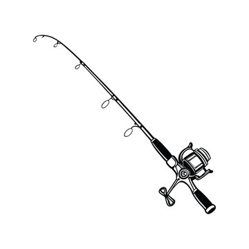 recommend clip art: Fishing Rod Silhouette Vector – Minimal Black Fishing Gear Clipart